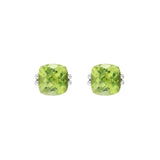 Peridot Cushion Stud Earrings