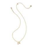 Kendra Scott Mini Elisa and Dira Gold Necklace in Light Pink Lab-Grown Opal