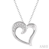 Silver Diamond Open Heart Pendant