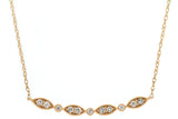 Diamond Milgrain Curved Bar Necklace, 18"
