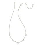 Kendra Scott Cailin Silver Crystal Strand Necklace in White Crystal