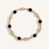 Dee Berkley Black Agate & 14kt Gold Filled Twisted Shine Bright Remix Bead Bracelet - 3MM & 6MM