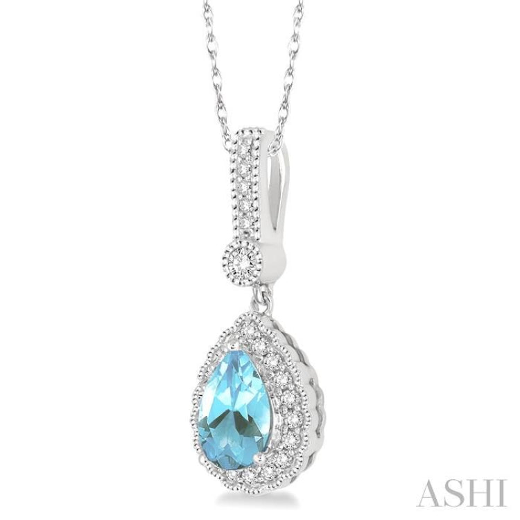 Pear Shape Gemstone & Diamond Pendant - 61187CLADFHPDAQWG – Coughlin ...