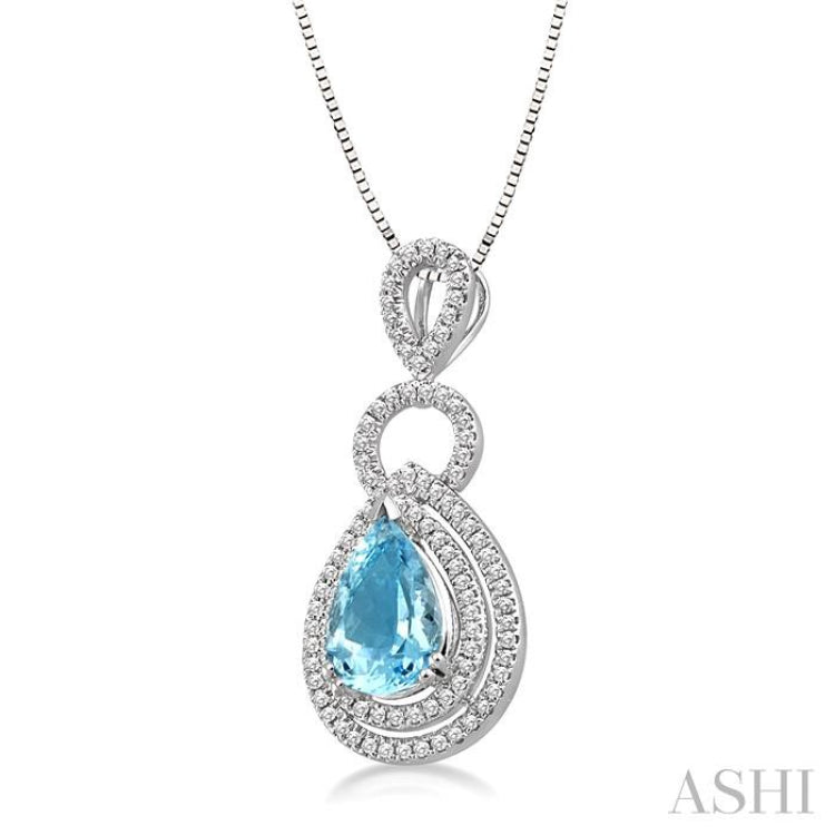 Pear Shape Gemstone & Diamond Pendant - 60835CLADFNPDAQWG – Coughlin ...