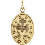 14K Yellow 15x11 mm Oval Miraculous Medal