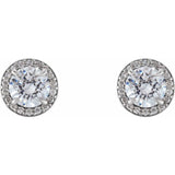 Platinum 3/8 CTW Natural Diamond Halo-Style Earrings