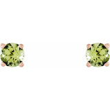 14K Rose 5 mm Natural Peridot Stud Earrings