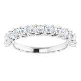 14K White 1 1/8 CTW Natural Diamond Anniversary Band