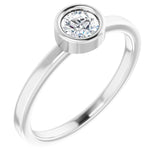 Platinum 4.5 mm Natural White Sapphire Ring