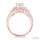 Flower Semi-Mount Diamond Engagement Ring