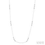 3 Stone Diamond Station Necklace