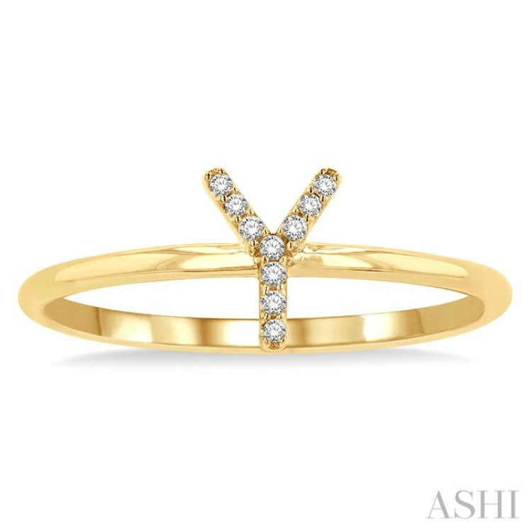 'Y' Initial Diamond Ring