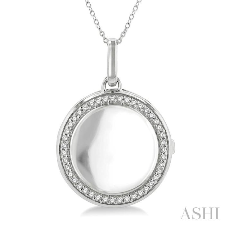 Silver Circle Diamond Locket Pendant