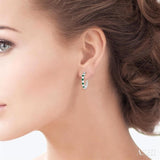 Gemstone & Diamond Hoop Earrings