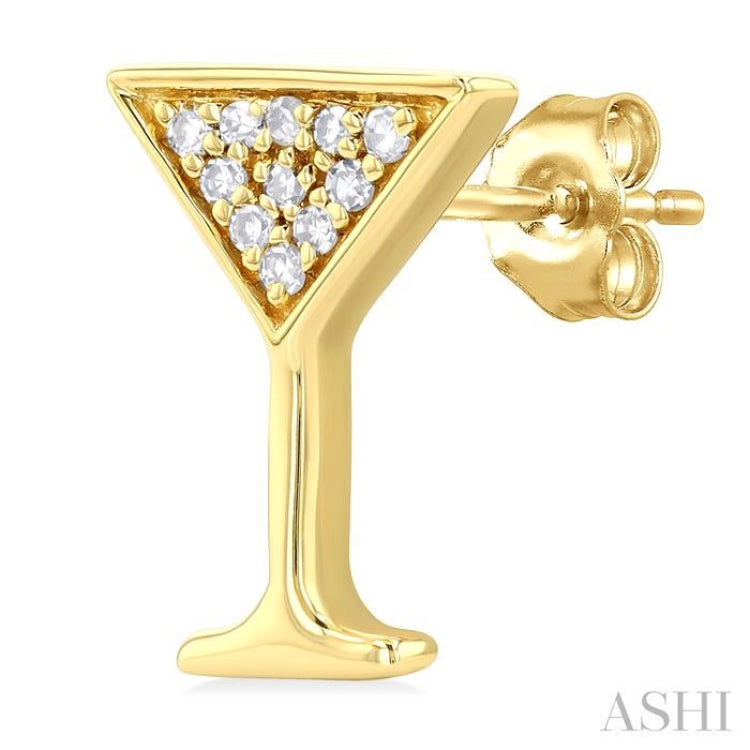 Martini Glass Petite Diamond Fashion Earrings