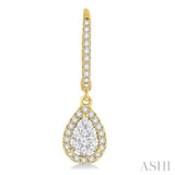 Pear Shape Halo Lovebright Essential Diamond Earrings