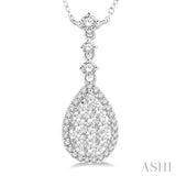Pear Shape Halo Lovebright Diamond Necklace