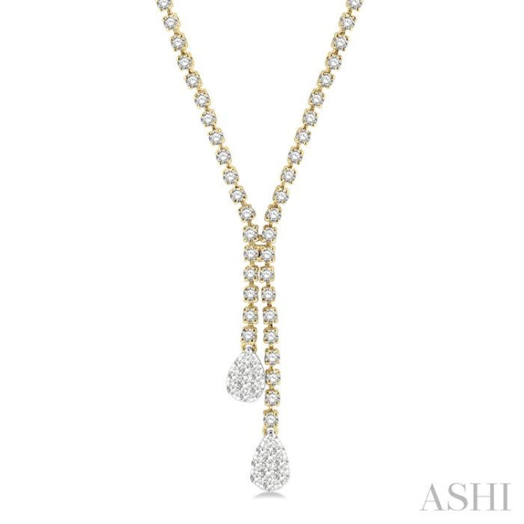 Pear Shape Lovebright Diamond Fashion 'Y' Necklace