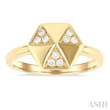 Hexagon Shape Petite Diamond Fashion Ring