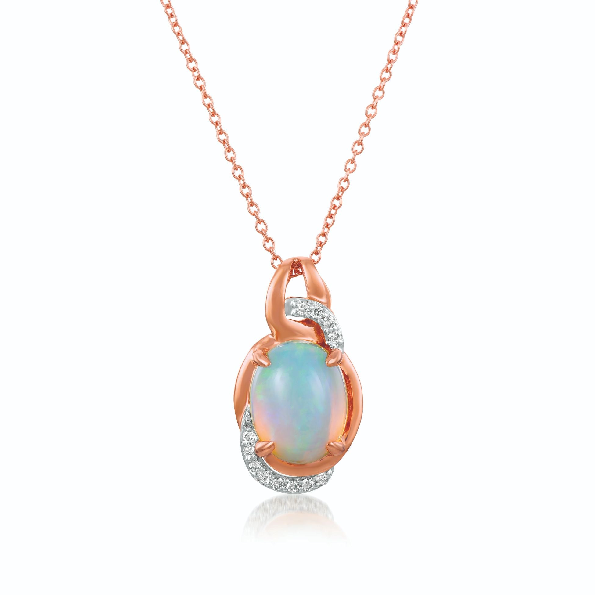 Le Vian® Pendant featuring 1  1/5 cts. Neopolitan Opal?, 1/15 cts. Vanilla Diamonds® set in 14K Two Tone Gold