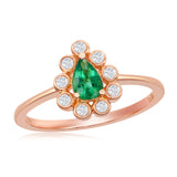 Le Vian® Ring featuring 3/8 cts. Costa Smeralda Emeralds, 1/8 cts. Vanilla Diamonds® set in 14K Strawberry Gold®