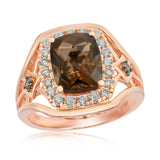 Le Vian Creme Brulee® Ring featuring 2  5/8 cts. Chocolate Quartz®, 1/2 cts. Nude Diamonds, 1/20 cts. Chocolate Diamonds® set in 14K Strawberry Gold®